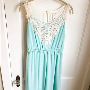 Mint Blue boho maxi dress